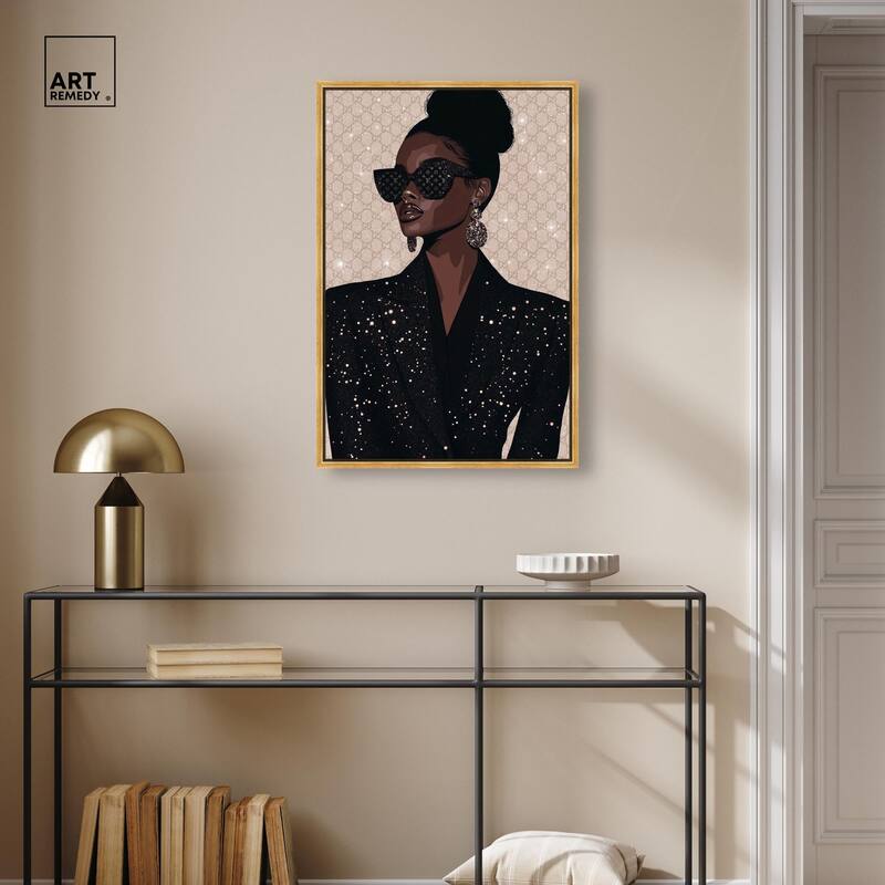 Elegant Woman Sparkle Canvas by Art Remedy