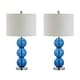 preview thumbnail 5 of 11, Ella 27" Glass Triple-Sphere LED Table Lamp, Mercury Silver/Chrome (Set of 2) by JONATHAN Y