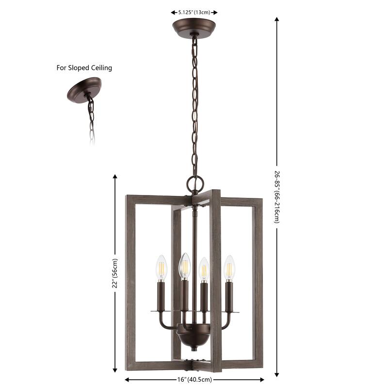 SAFAVIEH Lighting Zoraida 16" Modern & Contemporary Pendant (4-Bulb) - 16" W x 16" D x 79" H