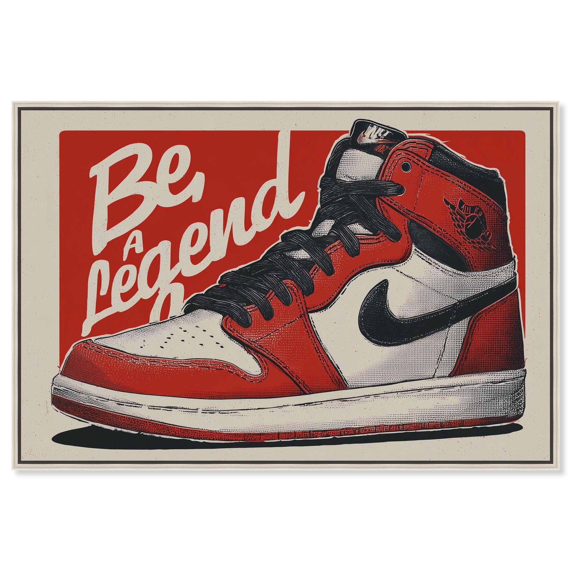 Be A Legend Sneaker Bold Sneaker Art Framed Canvas Print by Notoriart