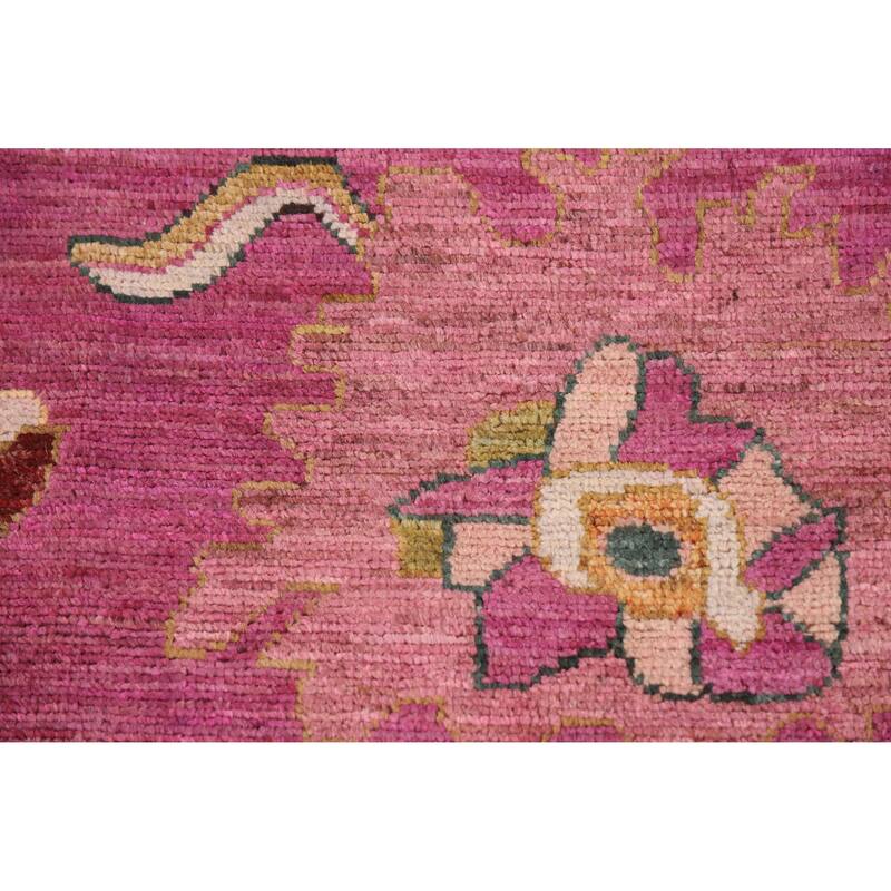 Hand Knotted Oriental 100% Wool Carpet Transitional All-Over Green Oushak Area Rug - 10' 2'' X 8' 3''