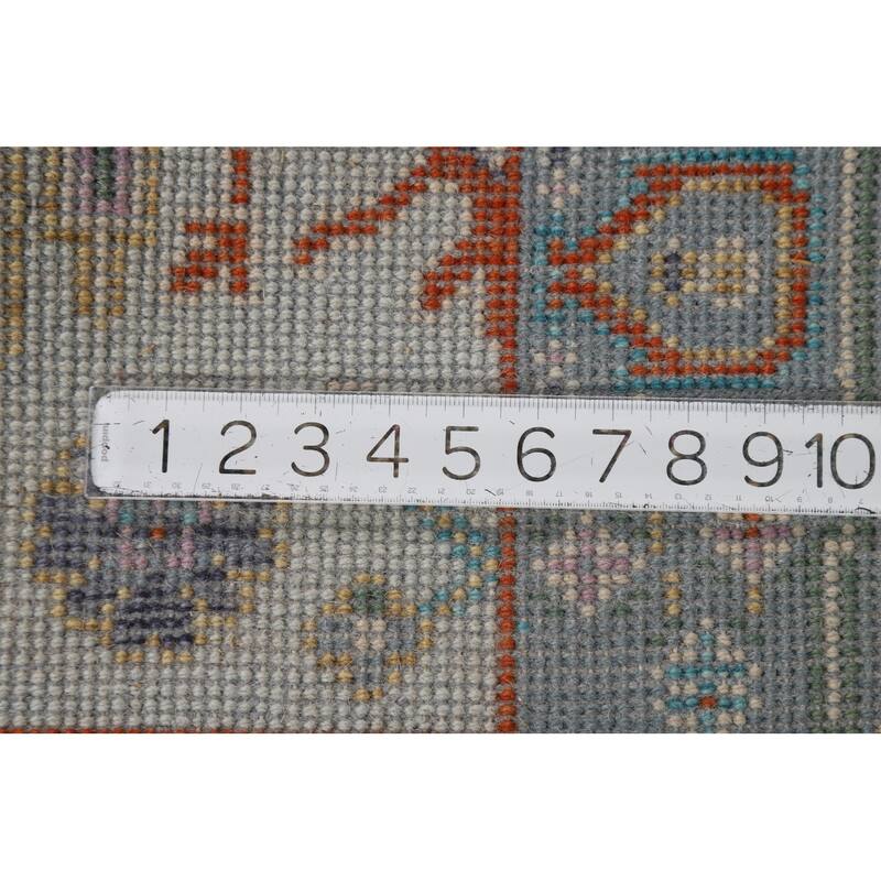 Transitional Blue Oushak Style Foyer Rug Handmade Wool Carpet - 2'7"x 5'10"