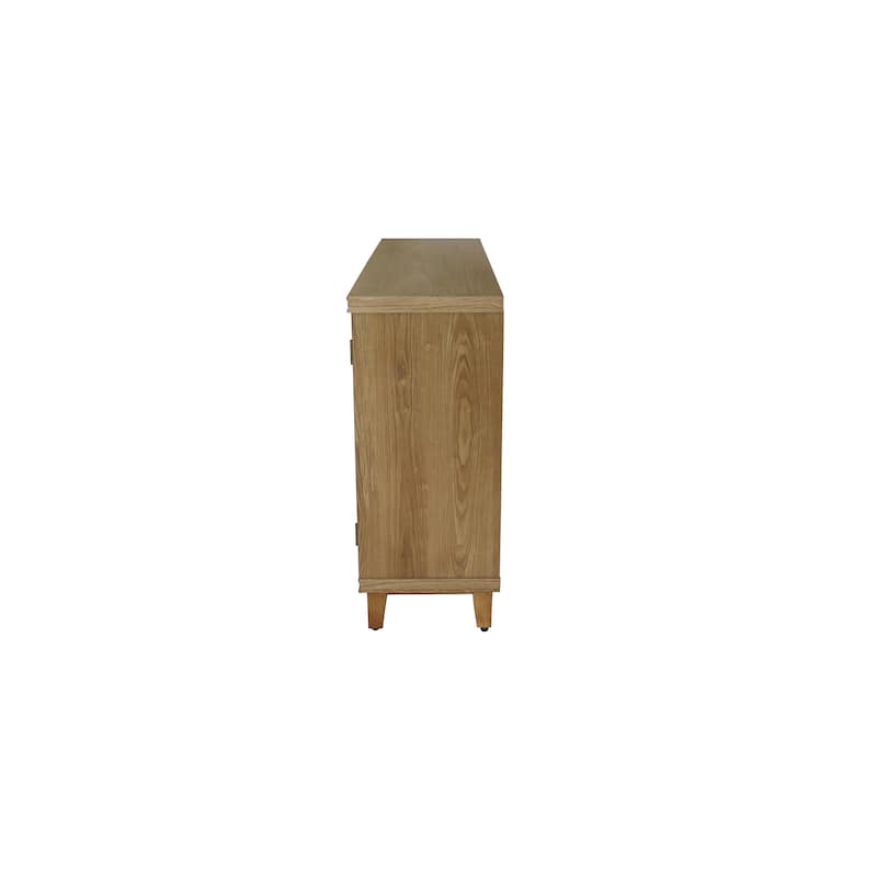 59" Brown Accent Cabinet With 4 Doors,Natural Wood Buffet Cabinet, Media Cabinet,Console Cabinet,Cabinet