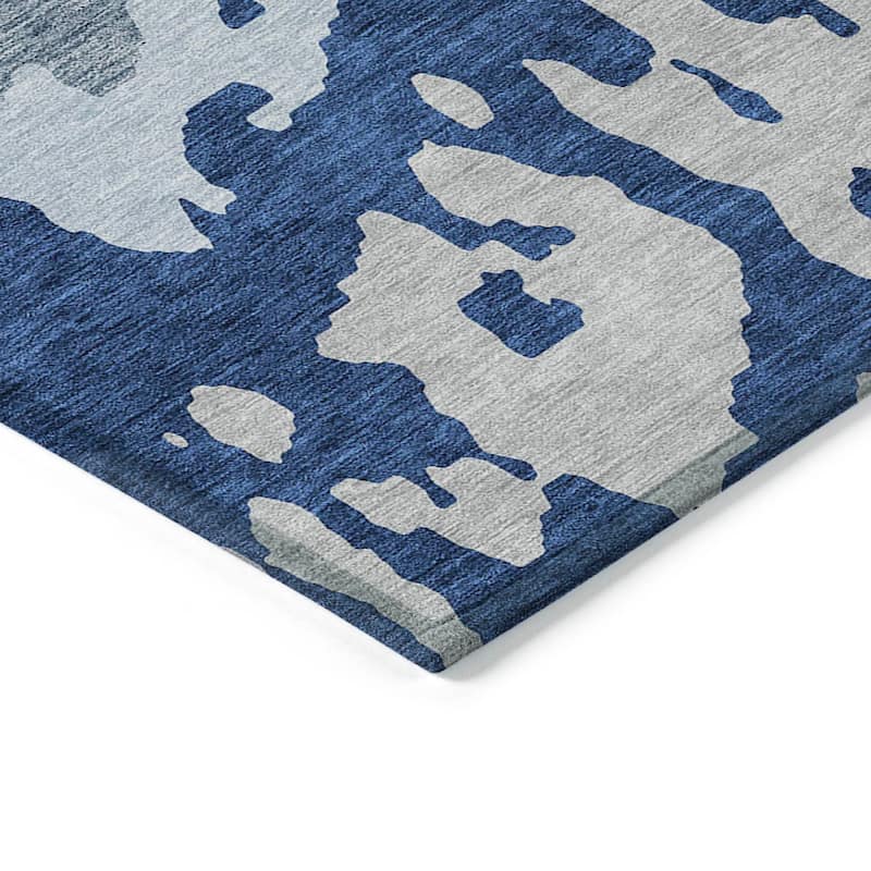 Machine Washable Indoor/ Outdoor Modern Abstract Chantille Rug