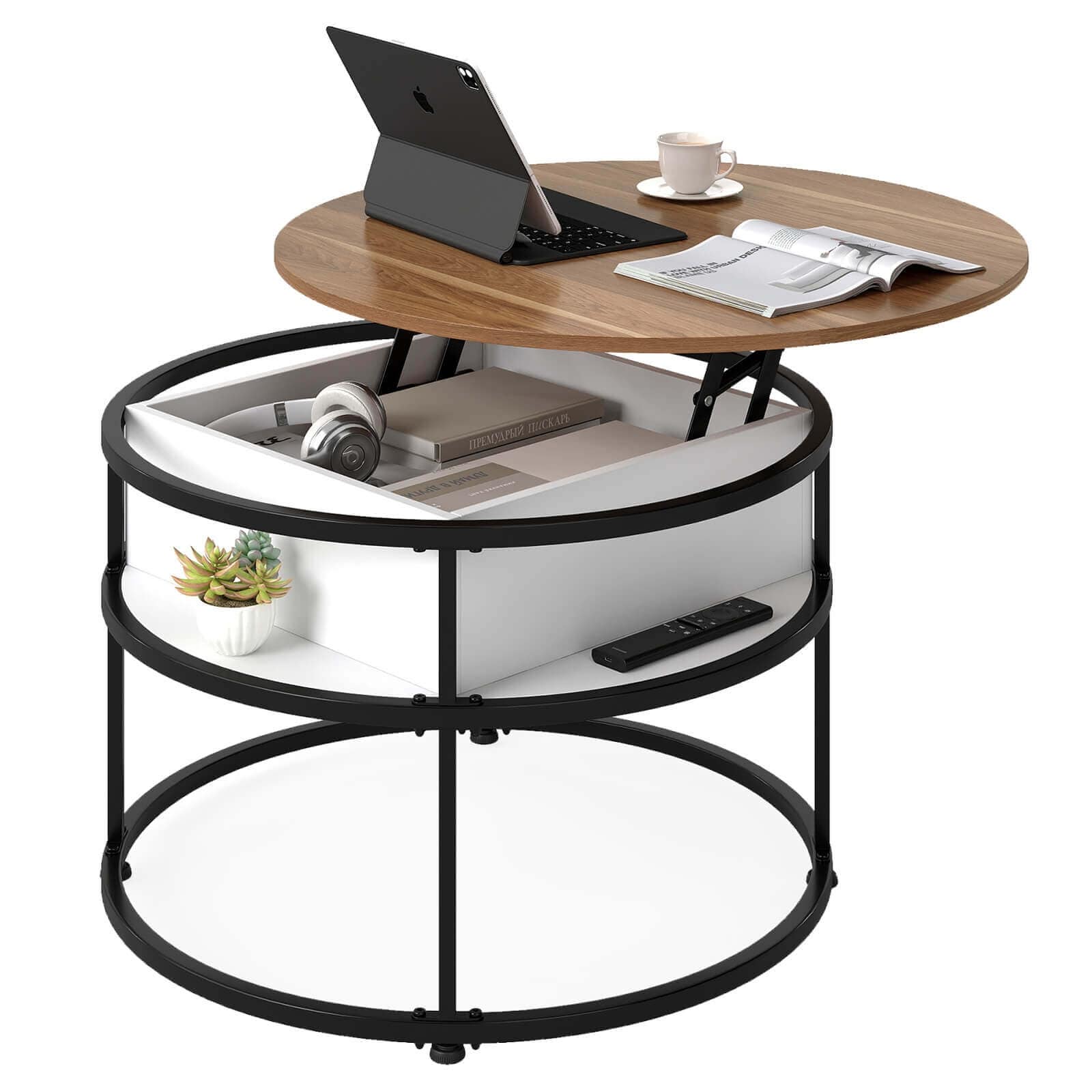 Costway 31.5” Lift Top Coffee Table with Hidden Compartment & Side - See Details