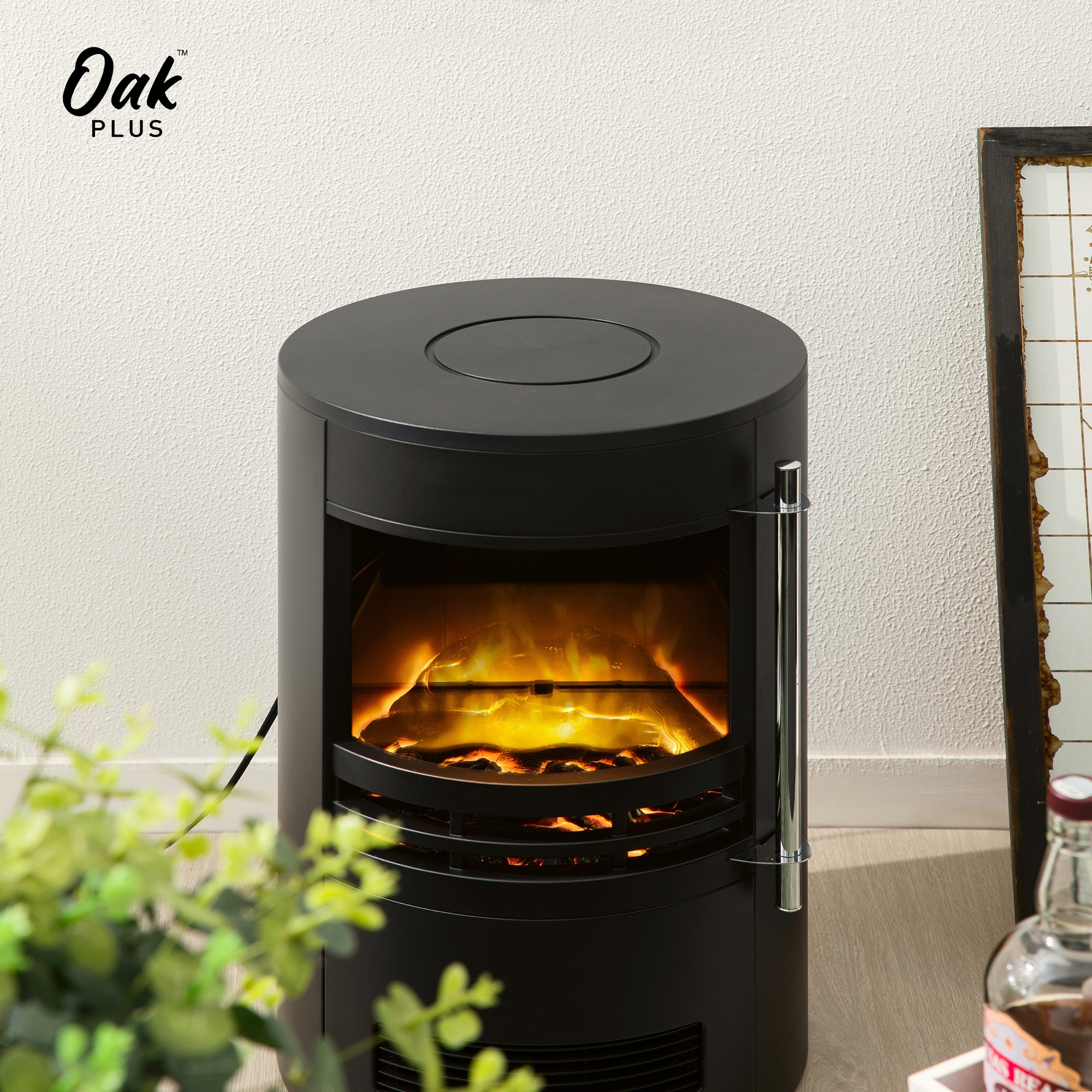 Oak PLUS 25.50H Modern Freestanding Electric Fireplace Heater - On Sale -  Bed Bath u0026 Beyond - 34207245