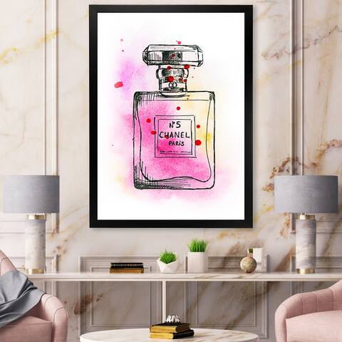 Designart "Perfume Chanel Five IV" French Country Framed Art Print