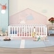 preview thumbnail 2 of 19, Wood Floor Bed Frame with Fence and Door, Suitable for Young Children