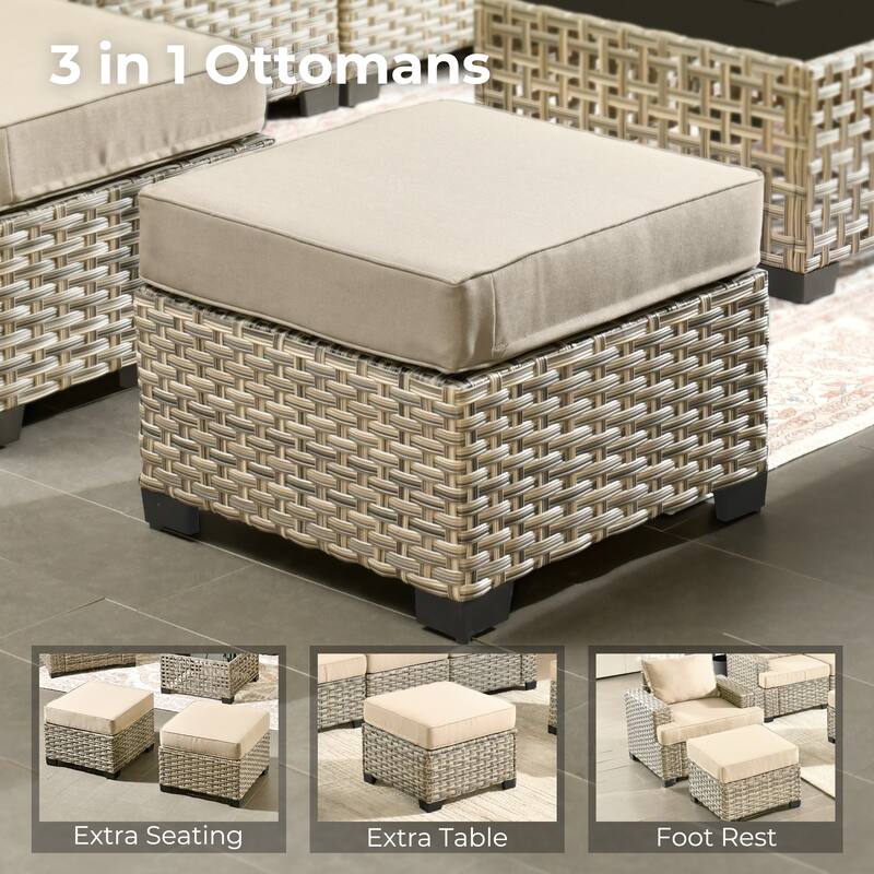 HOOOWOOO 7-piece Patio Furniture Conversation Set with Cushion