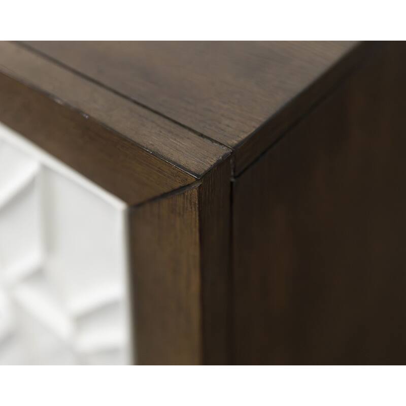 Modern Wood 81" Fireplace Console with with doors, TV Stand, Entertainment Storage, Fully Assembled, Brown