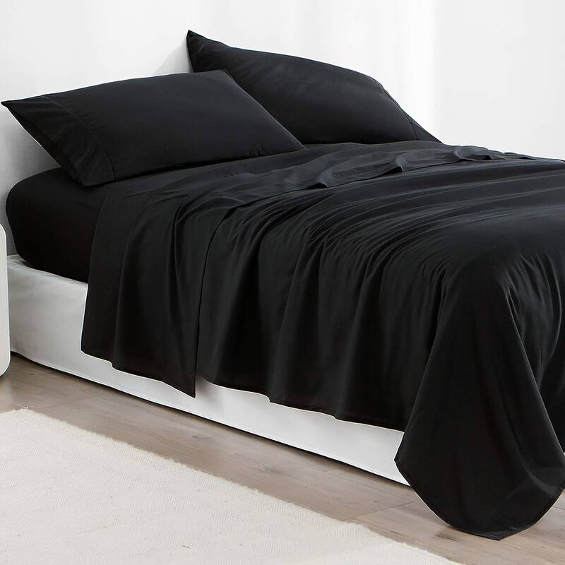 Supersoft Microfiber Bed Sheet Set - Black - Twin XL