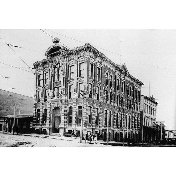 Old Cotton Exchange Black and White Gallery Wrapped Canvas Bed Bath