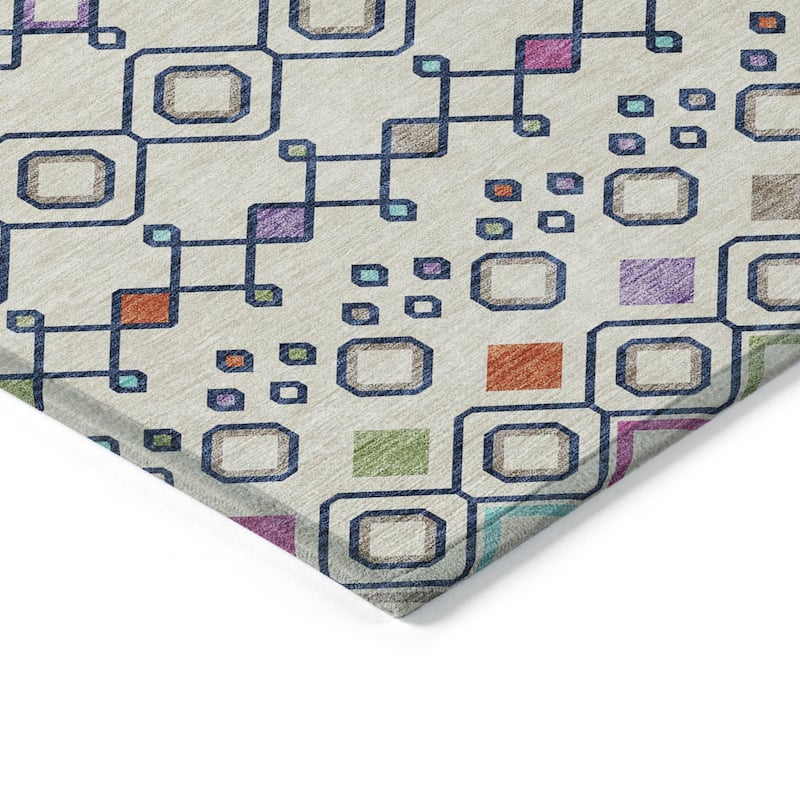 HomeRoots Geometric Modern Rectangle Outdoor Rug
