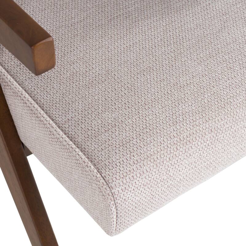 Modrest Joseline Modern Beige Fabric & Walnut Accent Chair (Set of 2)