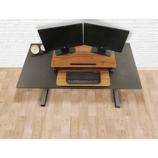 Techorbits Standing Desk Stand Up Desk Converter And Monitor Riser Height Adjustable Sit Stand Tabletop Workstation Overstock 32511625