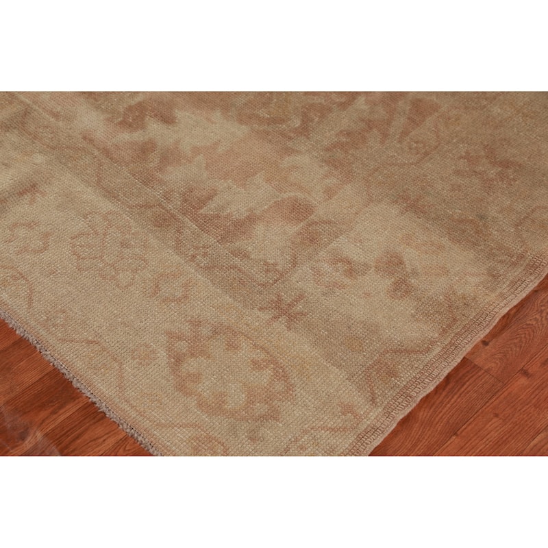Hand Knotted Oriental 100% Wool Carpet Transitional All-Over Oranges & Rust Oushak Area Rug - 15' 7'' X 6' 8''
