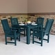 preview thumbnail 1 of 20, Lehigh 5-Piece Outdoor Dining Set - 42" x 42" Table, Dining-height Nantucket Blue