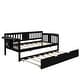 preview thumbnail 57 of 72, Elegant Design Daybed with Trundle Bed, Wooden Sofa Bed for Bedroom Living Room, Wood Platform Bed Frame for Kids Teens Guests