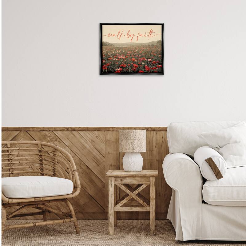 Stupell Walk By Faith Garden Framed Floater Canvas Wall Art Design By GAIL PECK