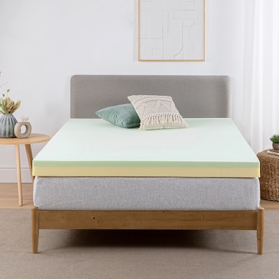 Priage by Zinus 4 inch Green Tea Memory Foam Mattress Topper