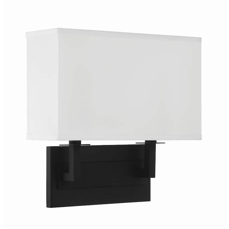 Durham 2 Light Black Forged Sconce - 12.75"W x 12.25"H x 3.75"D