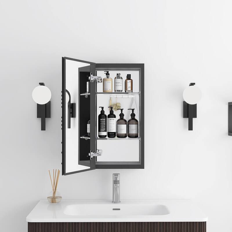 Rectangular Aluminum Medicine Cabinet with Mirror
