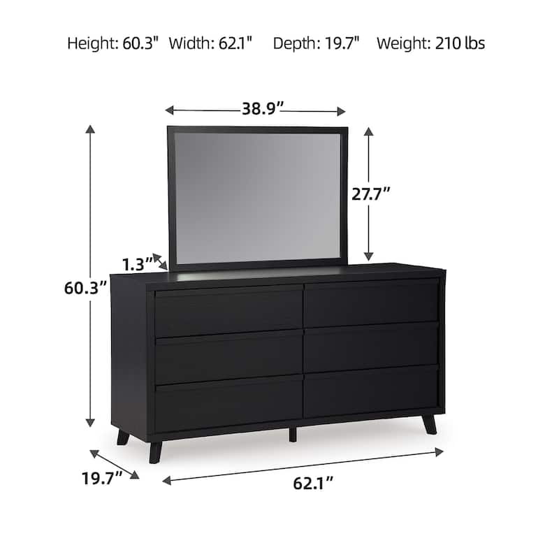 Signature Design by Ashley Danziar Black Dresser and Mirror