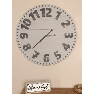 Oversized Gray Industrial Style Wall Clock - Bed Bath & Beyond - 22836807