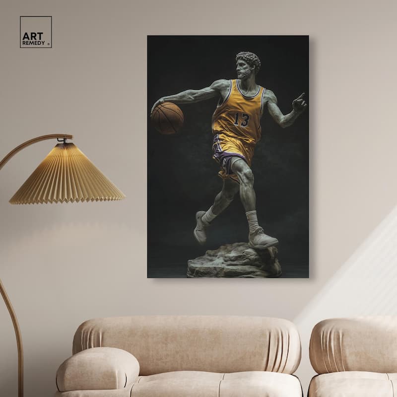 Basketball Sculpture II Canvas by Art Remedy, Gallery Wrapped