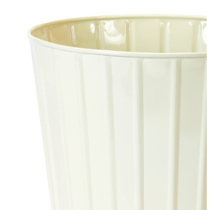 9.5" Spring Cream Metal Galvanized Planter Pail, Set of 3