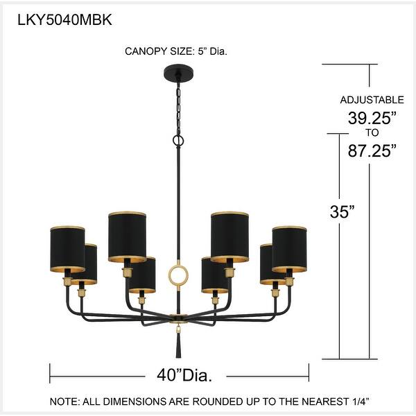 Lockery 8-Light Matte Black Chandelier