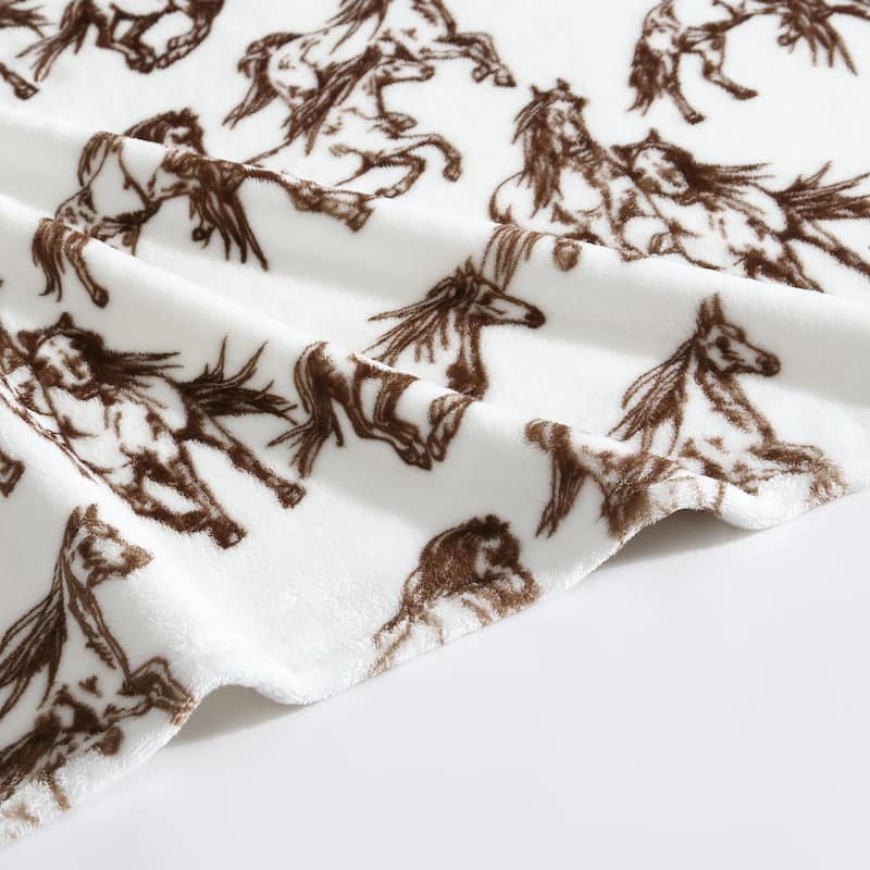 Wrangler Printed Ultra Soft Plush Fleece Throw Blanket.
