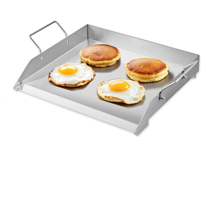 Anmytek Stainless Steel Flat Top Grill Griddle Pan 18x16 BBQ