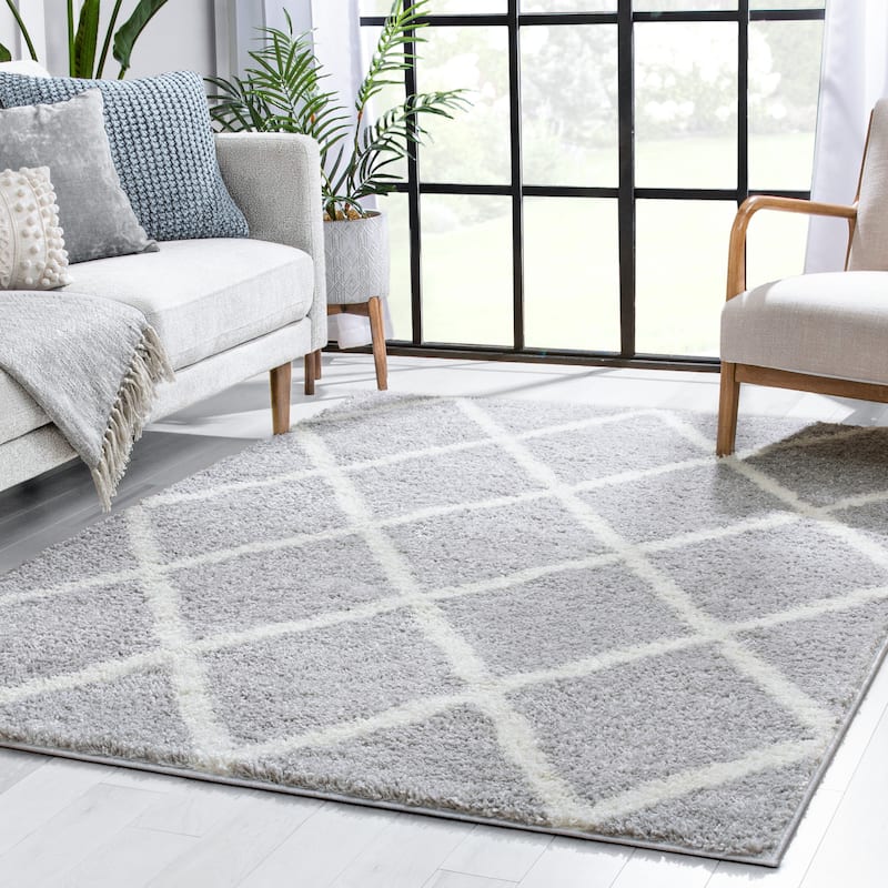 Well Woven Madison Shag Cole Modern Tribal Shag Area Rug
