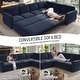 preview thumbnail 78 of 109, Homy Casa Chenille Sleeper Sectional Sofa with Pull-Out Bed