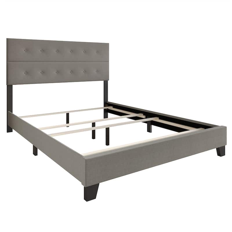 CraftPorch Luxury Button Tufted Upholstered Linen Bed