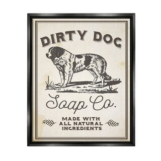 Stupell Dirty Dog Soap Co Vintage Sign Floater Frame - Brown - Bed Bath ...
