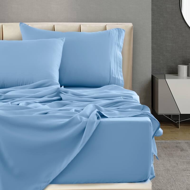 6 Piece Bed Sheet Set Deep Pocket Ultra Soft Microfiber Bedding Sheets