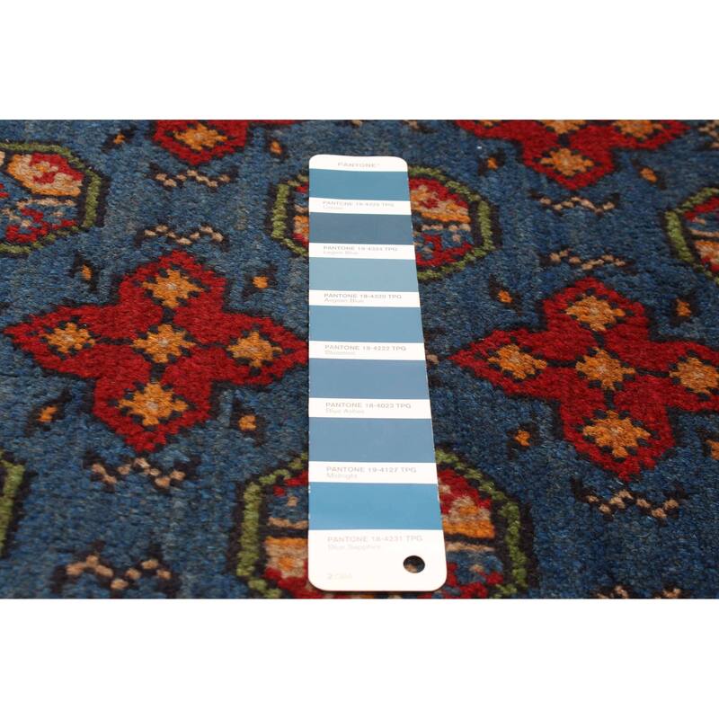 ECARPETGALLERY Hand-knotted Afghan Dark Blue Wool Rug - 4'10 x 6'6
