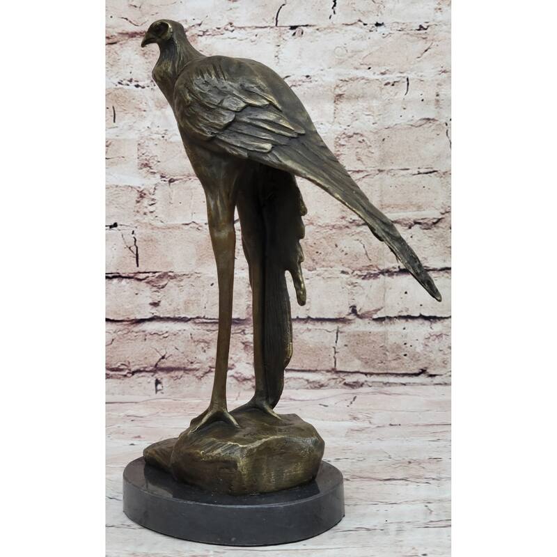 Bird Of Prey Vulture Bronze Statue Sculpture Figure On Marble Base 10 Inches X 9 Inches