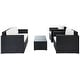 preview thumbnail 54 of 52, SAFAVIEH Outdoor Patio Furniture Machie 4-Piece Conversation Set