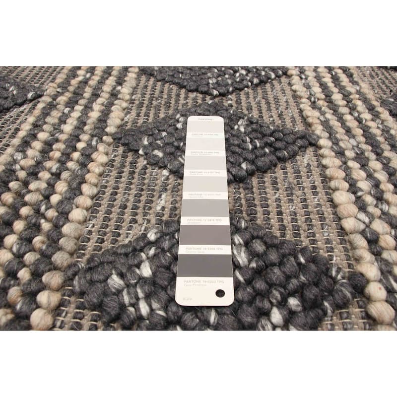 ECARPETGALLERY Braid weave Sienna Dark Grey Wool Rug - 5'0 x 6'10