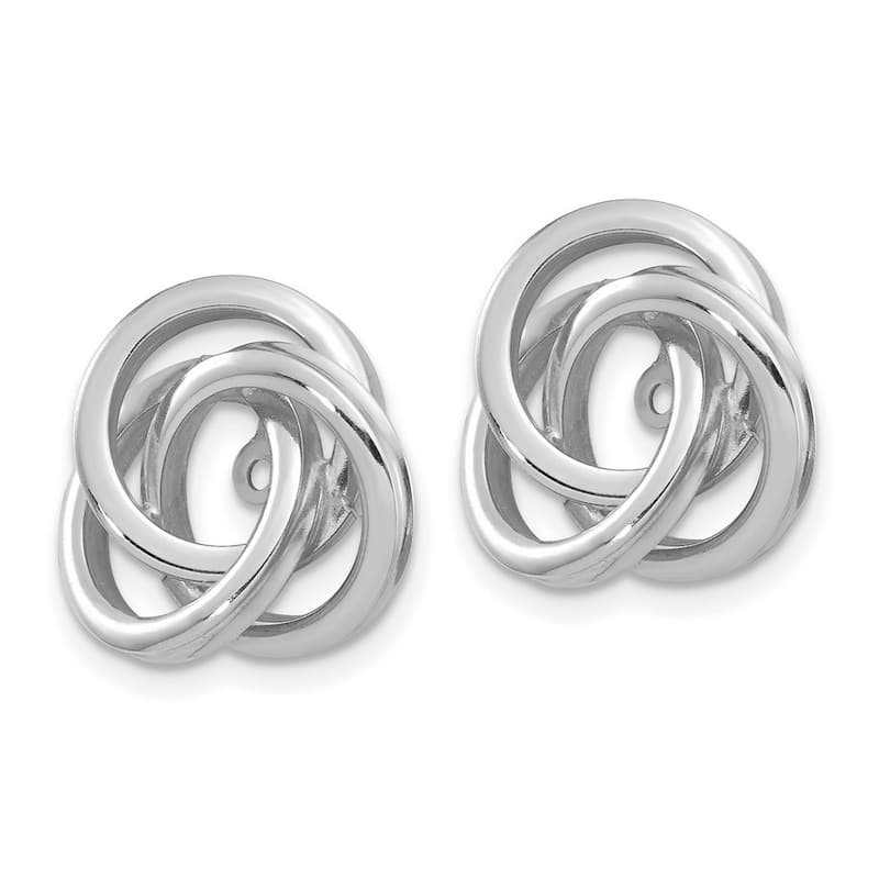 Curata 14k White Gold Polished Love Knot Earrings - Jackets 15x15mm