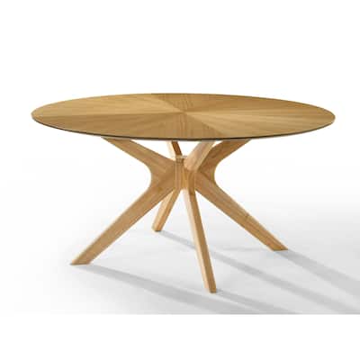 Modrest Prospect Modern Round 59" Natural Oak Dining Table