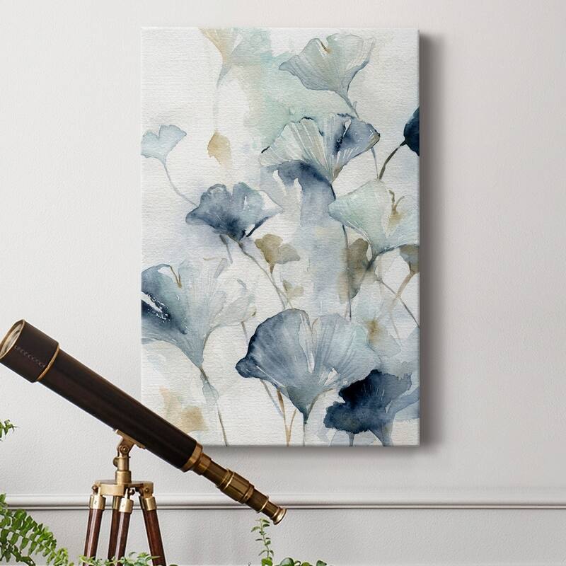 Indigo Ginkgo II Premium Gallery Wrapped Canvas - Ready to Hang