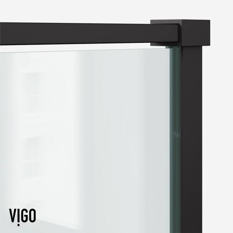 VIGO Meridian 34"D x 34"W x 73"H Framed Hinged Shower Enclosure in Matte Black