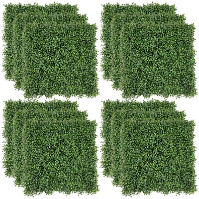 Gymax 12 Pcs Faux Boxwood Panels w/ Insertable Branches Privacy Hedge