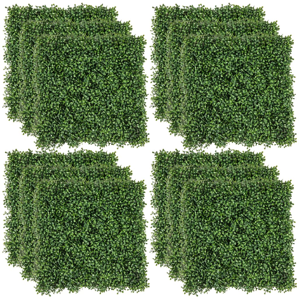 Gymax 12 Pcs Faux Boxwood Panels w/ Insertable Branches Privacy Hedge