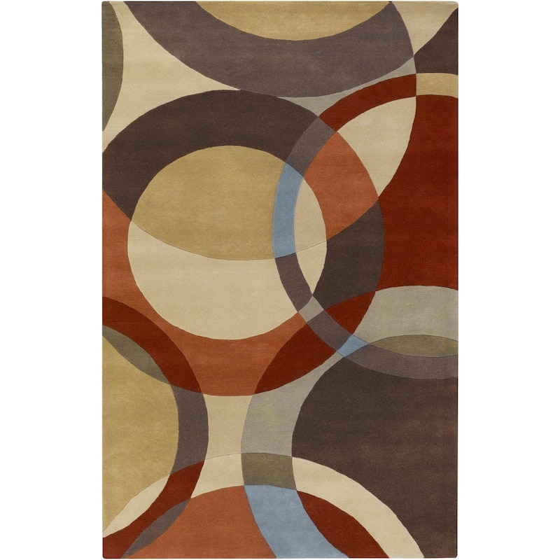 Livabliss Forum Mid-Century Geometric Hand Tufted Area Rug - 6' x 9' - Brunette/Amber - Rectangle