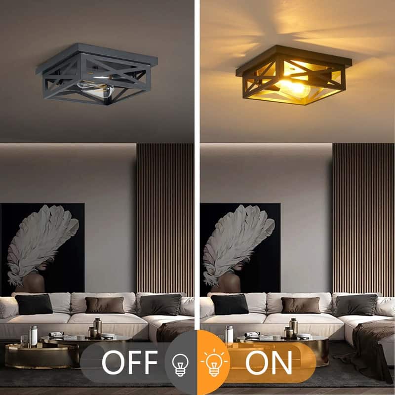 2 Light Farmhouse Flush Mount Ceiling Light-2 Pack